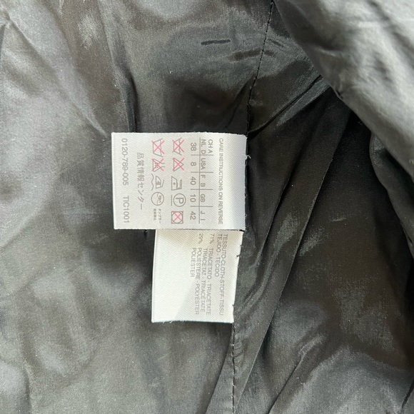 MaxMara 2 piece suit blazer skirt stripe black 8 - Picture 10 of 11